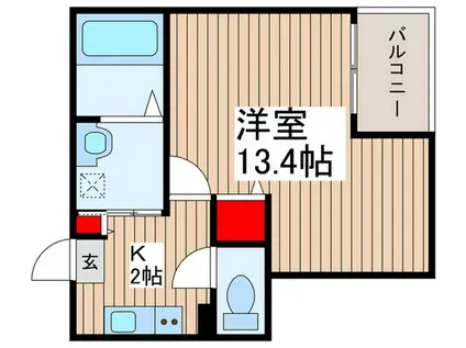 JACK SHIMOFUJISAWA IV(1K/1階)の間取り写真