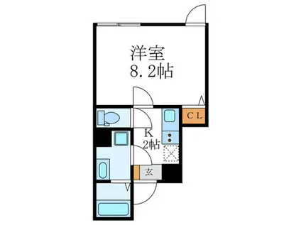 GRANDE COURT御園橋(1K/1階)の間取り写真
