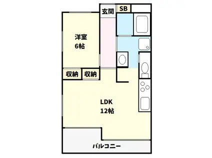 レックスアシヤ(1LDK/3階)の間取り写真