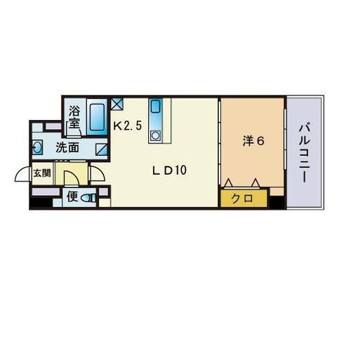 アーバス大手門(1LDK/11階)の間取り写真
