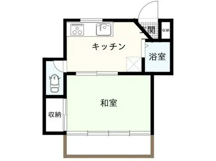 オーク大泉学園(1DK/2階)の間取り写真