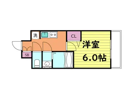 グランカリテ大阪城イースト(1K/12階)の間取り写真