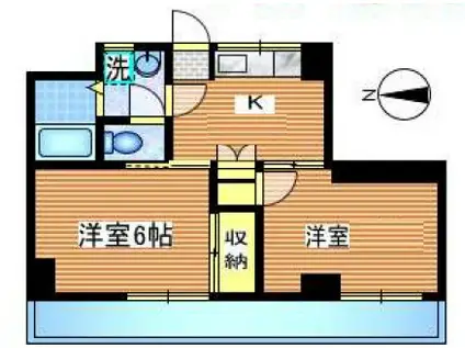 フラワーハイツ(2K/2階)の間取り写真