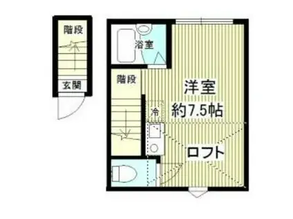 リンピエサ(ワンルーム/2階)の間取り写真