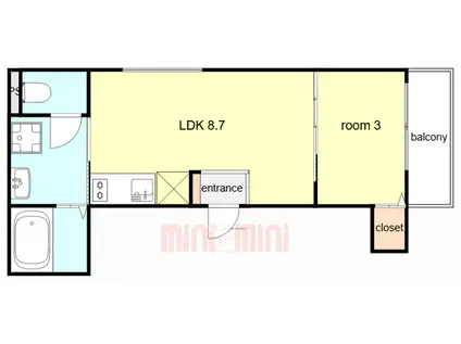 D-003(1LDK/2階)の間取り写真