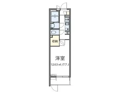 クレイノサニープレイス宮前平L(1K/3階)の間取り写真