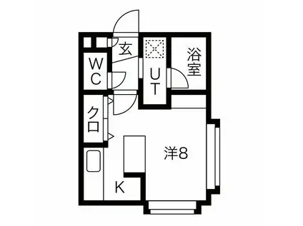 ROI CIEL (1K/1階)の間取り写真