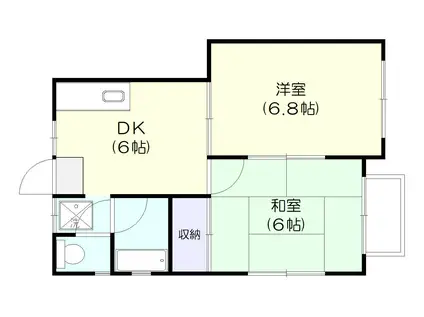 サンハイム2(2DK/2階)の間取り写真