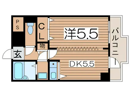 アーバンヒルズ横須賀中央(1DK/6階)の間取り写真