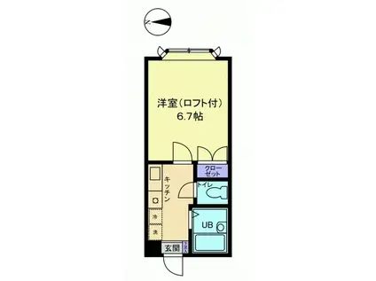 信開セルーラ赤祖父(1K/2階)の間取り写真