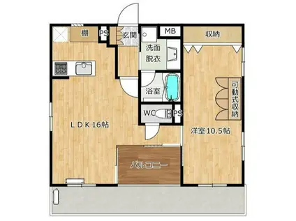 ZEROHAUS(1LDK/4階)の間取り写真