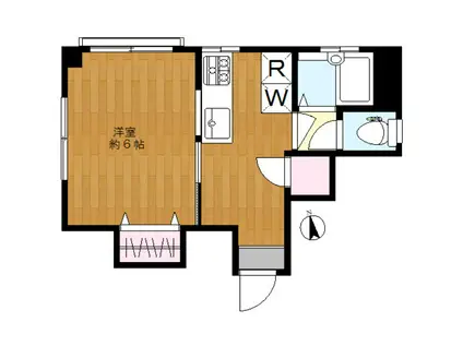 足立コーポ(1K/2階)の間取り写真