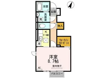 ルーナ・クレシェンテ(1K/1階)の間取り写真