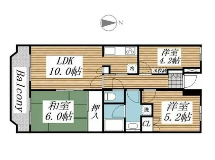 クレールメゾン(3LDK/4階)の間取り写真