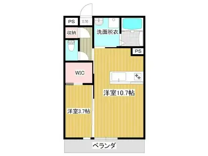 トレス天満B(1LDK/3階)の間取り写真