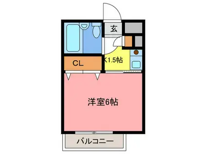 ルームス(1K/3階)の間取り写真
