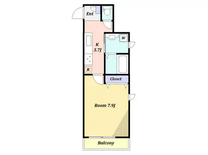 グランメゾン上馬(1K/2階)の間取り写真