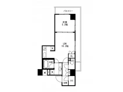 クオリア後楽園(1LDK/2階)の間取り写真