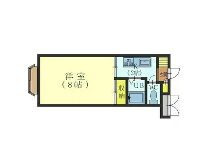 ヴィレ・コート富士(1K/4階)の間取り写真