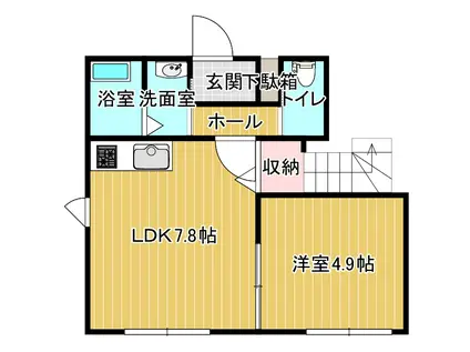 フォーレスYUMA D棟(1LDK/1階)の間取り写真