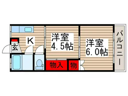 清和マンション(2K/3階)の間取り写真