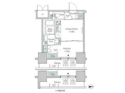 ワンルーフレジデンス板橋大山(1DK/8階)の間取り写真
