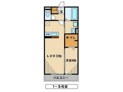 ヴァンヴィーブル早稲田(1LDK/3階)の間取り写真