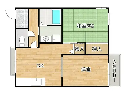 ハイツ森(2DK/2階)の間取り写真