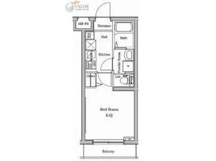 ラフィスタ宮崎台(1K/2階)の間取り写真