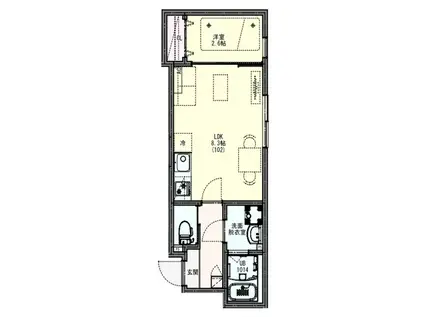 KLEIS北越谷II(1LDK/1階)の間取り写真