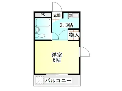 メゾン幸田門(ワンルーム/4階)の間取り写真