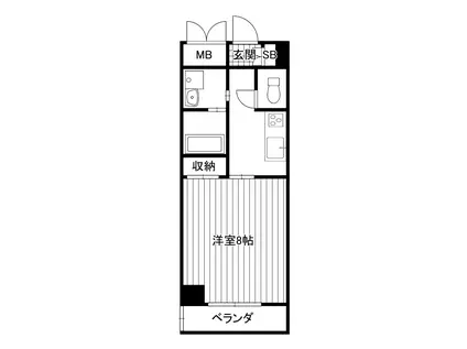 プランドール南巽(1K/4階)の間取り写真