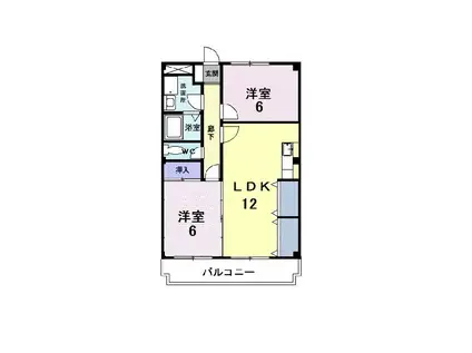 サニーガーデン(2LDK/2階)の間取り写真