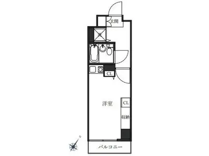 東建シティハイツ上野(ワンルーム/6階)の間取り写真