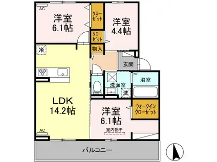 KUUSI(3LDK/1階)の間取り写真