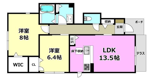 シャーメゾンKEI(2LDK/1階)の間取り写真