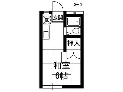 千歳ハイム(1K/2階)の間取り写真