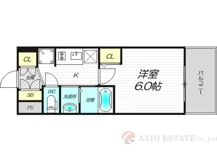 エステムコート新大阪XVフロウ(1K/12階)の間取り写真