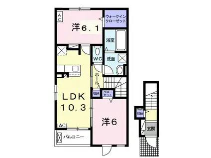 RENOM(2LDK/2階)の間取り写真