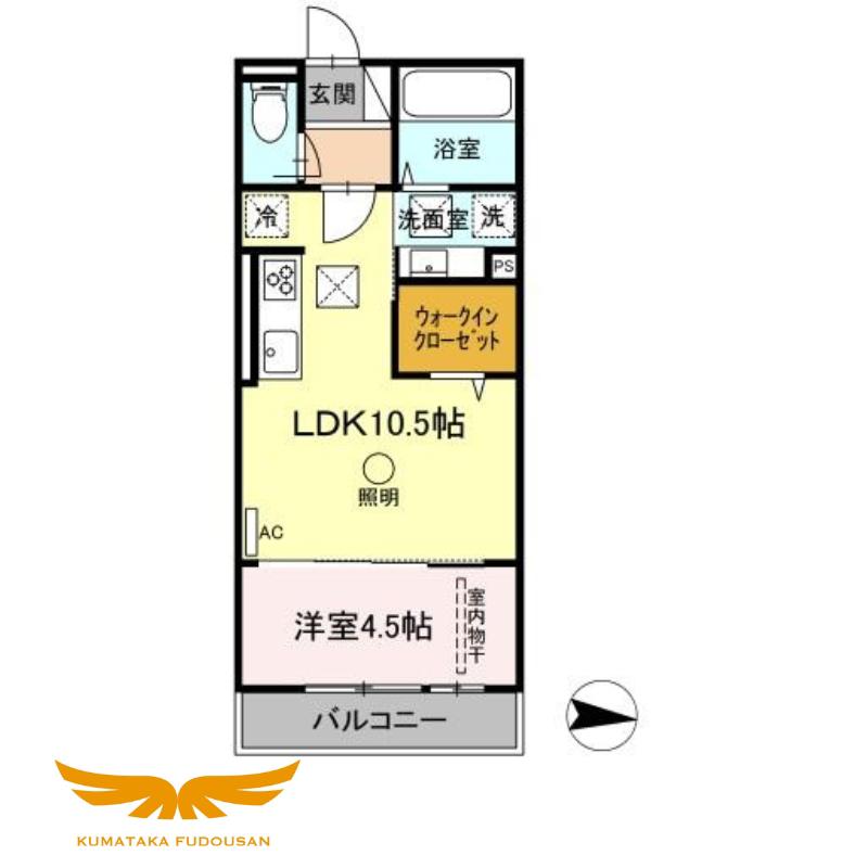 マーレ京町(1LDK/1階)の間取り写真