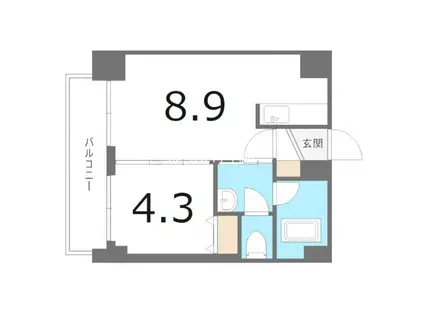 ボヌール手稲(1LDK/5階)の間取り写真