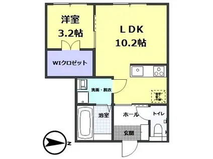 BELLE VIE(1LDK/1階)の間取り写真