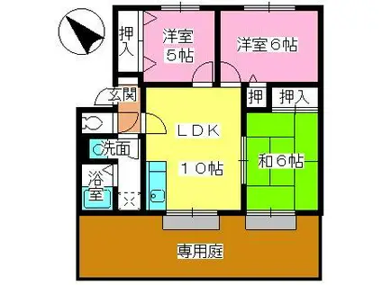 メゾン・ド・M(3LDK/1階)の間取り写真