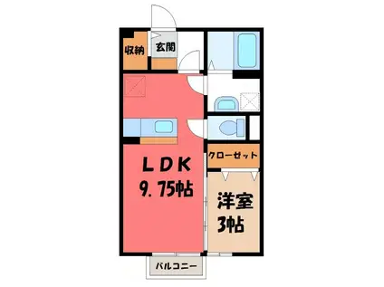 パストラルA(1LDK/2階)の間取り写真