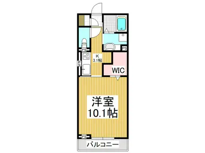 コンフォーティア飯田八幡(1K/3階)の間取り写真