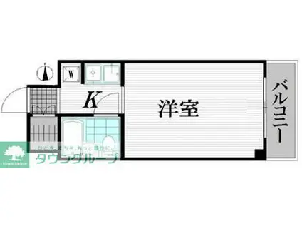 リジョイス常磐台(ワンルーム/3階)の間取り写真