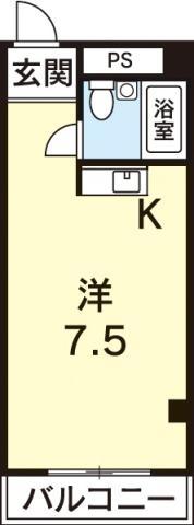 ドルフ日野(ワンルーム/4階)の間取り写真
