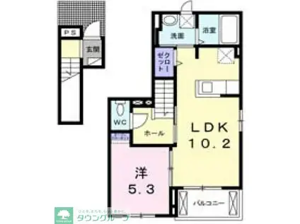 プロムナ-ド貝塚公園Ⅰ(1LDK/2階)の間取り写真