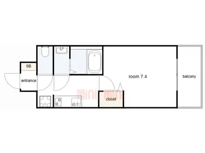 CION KOBE ウエスト(1K/4階)の間取り写真
