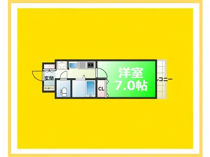 エステムコート難波サウスプレイス(1K/3階)の間取り写真